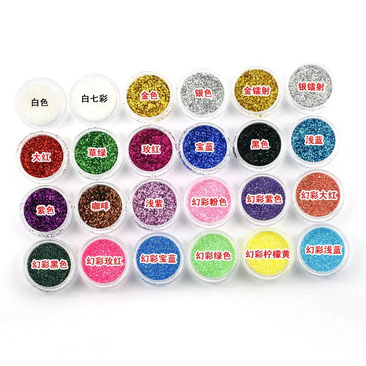 Cheap Nail Glitters Wholesale 24 Colors Nail Art Charms