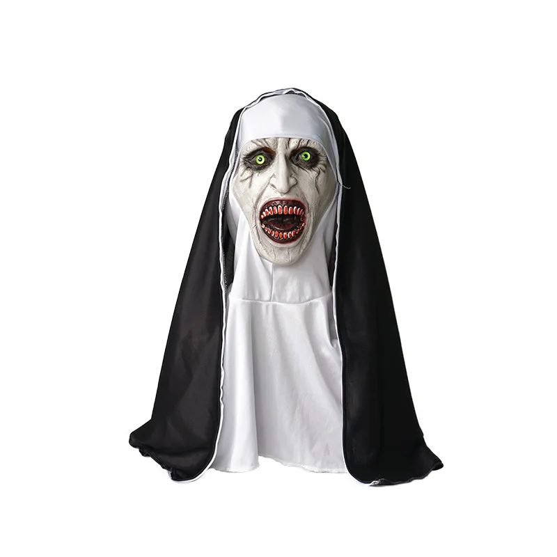 Adults Cosplay Horror Props Movie Bloody Scary Nun Zombie Party Latex Costume Halloween Masks for Halloween Mask