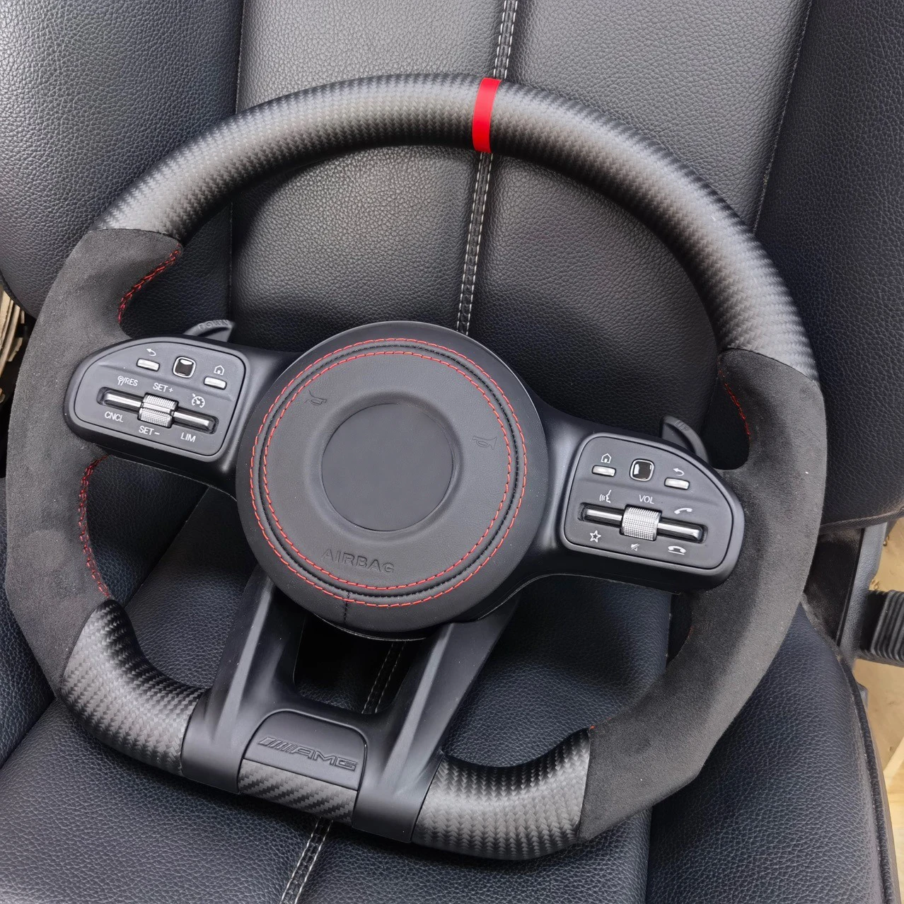 Высококачественное Автомобильное рулевое колесо для mercedes-benz amg из углеродного волокна подходит модернизации c e g class