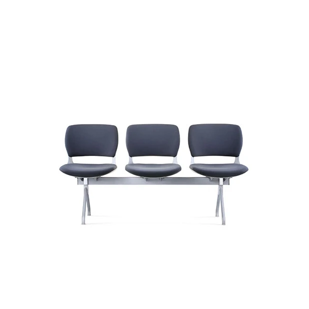 3 seater salon   leather Reception airport waiting room barber shop Public Seating chair aluminium waiting chair