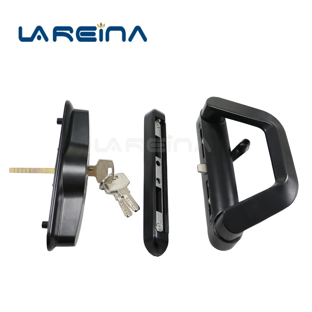 Luxury Zinc Alloy Sliding Door Locks Handle With Key D Shape Door Security Slide Latch