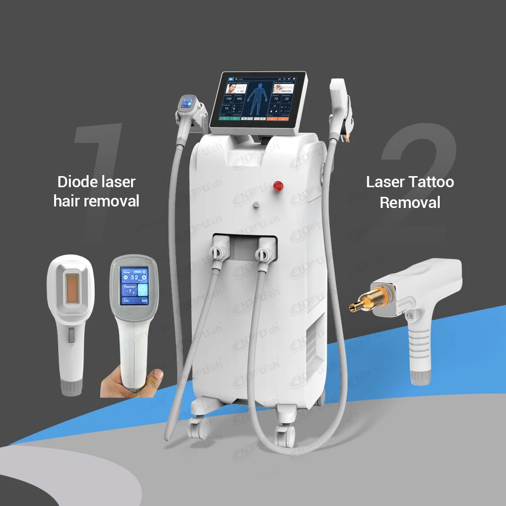 Free Shipping Nd Yag Diode Laser Hair and Tattoo Removal Machine