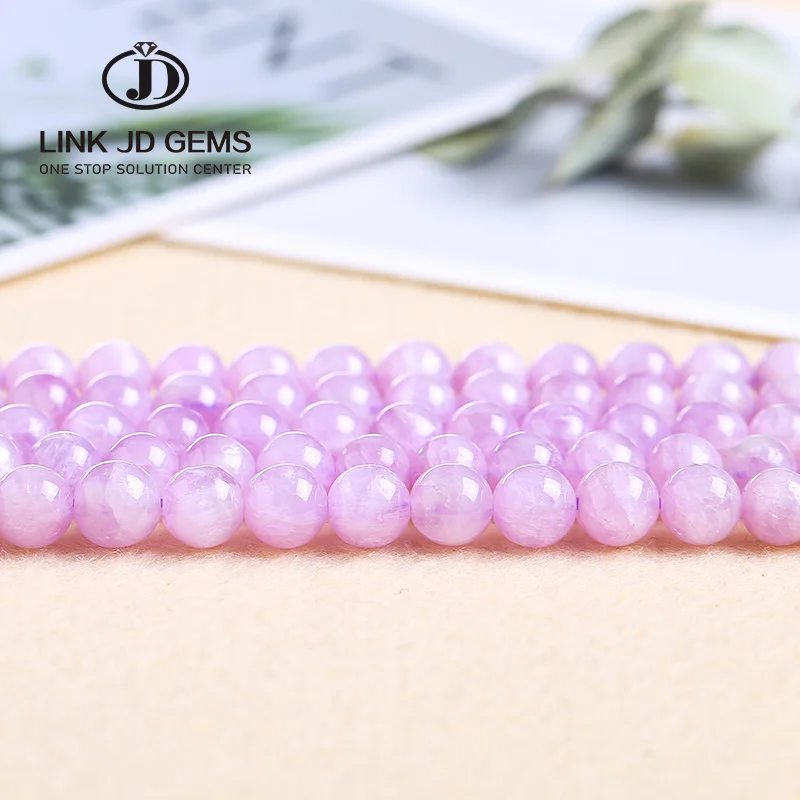 Rough Gemstone Round Purple Loose Stone  Raw Matte  Wholesale  Crystal  Pink Kunzite Beads