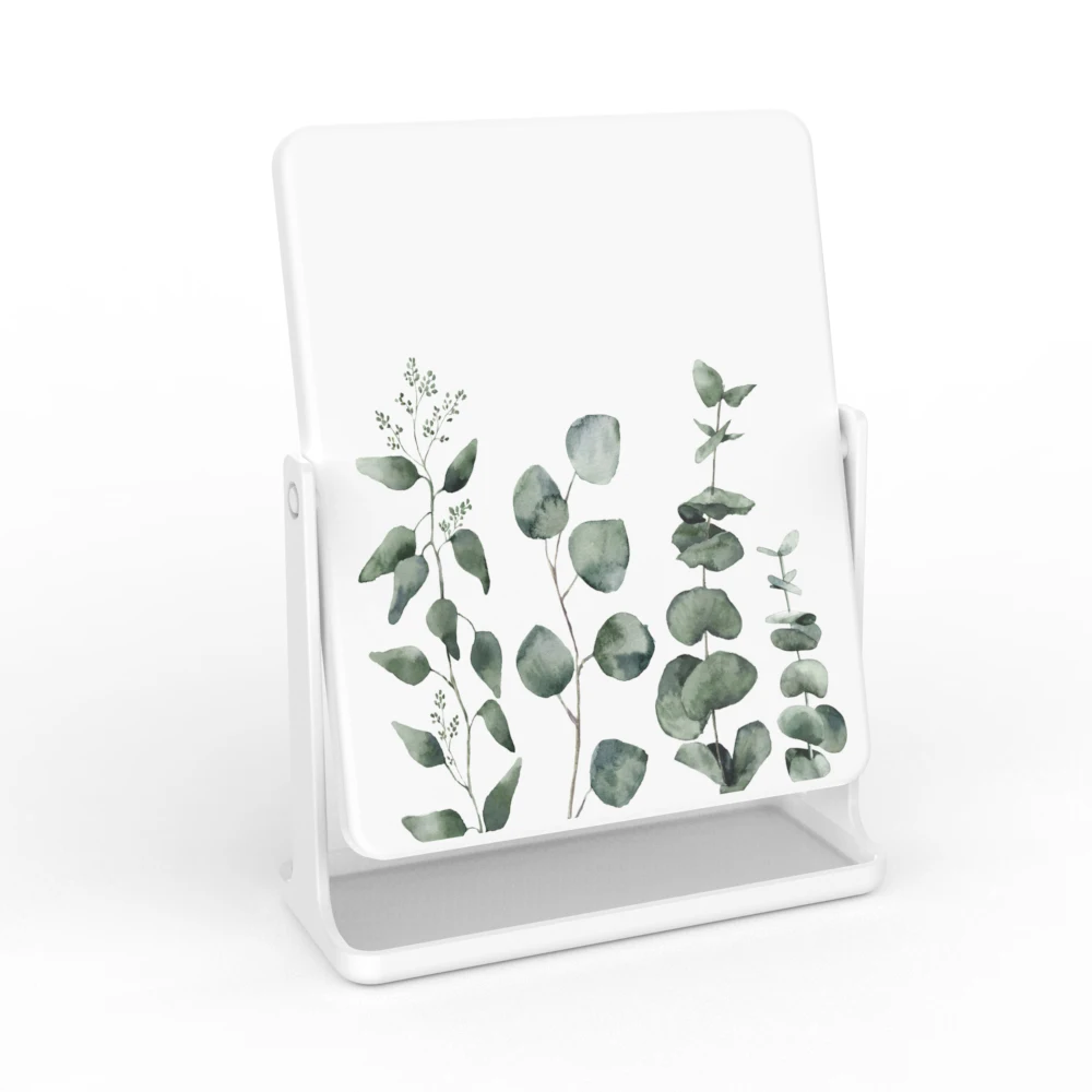 Wholesale Rectangle 360 Degree Rotated Printed Desktop Plastic Makeup Mirror