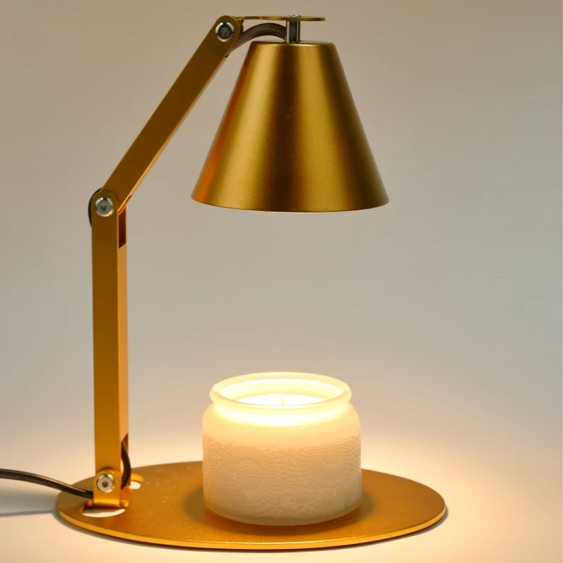 Adjustable Height Electric Metal Lamp Foldable Candle Warmers with Light and Timer Fragrance Warmer for Scented Jars Wax Melts