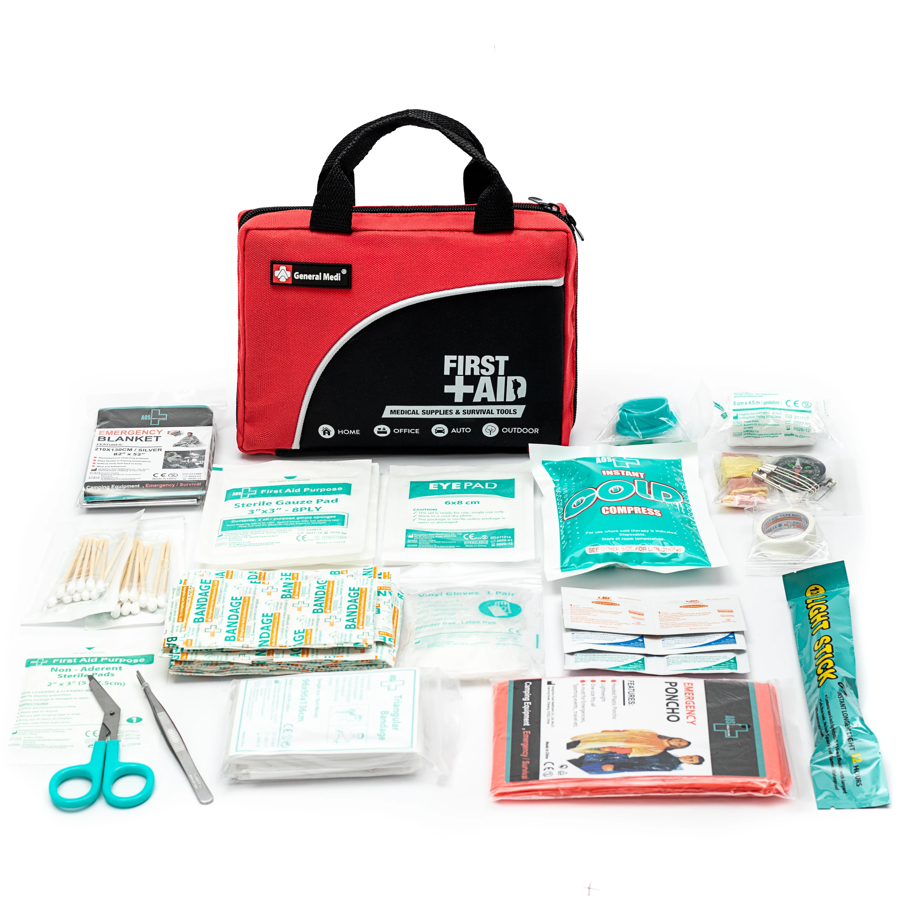 DIN 13169 Professional Medical Kit Emergency Survival Kit Disaster 160PCS Pocket Size First Aid Kit