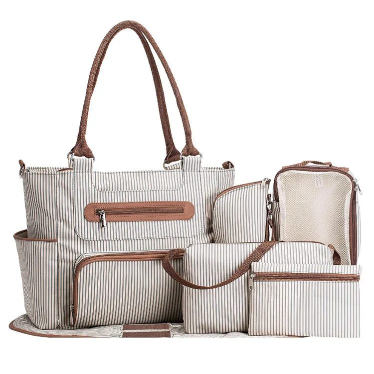 Mummy bag set, large capacity mother and baby diaper bottle storage bag, female maternity bag