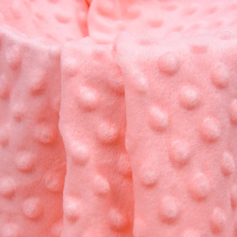 Простая полиэфирная тисненая ткань в горошек Minky, плотная плюшевая ткань для детского одеяла ShaoXing