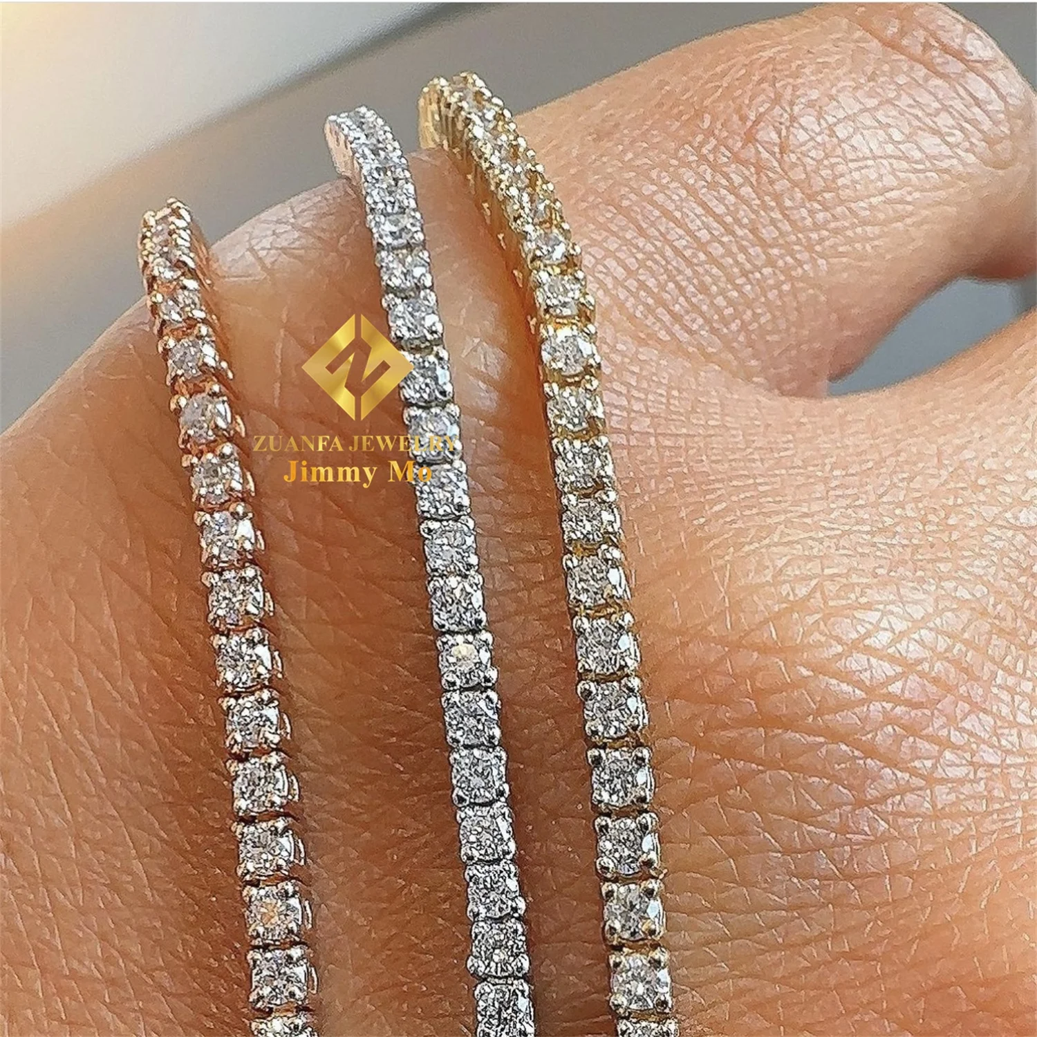 Hot Selling  Pass Diamond Tester Iced Out GRA Certificates 2mm 3mm 4mm 5mm 6.5mm VVS1 Moissanite Diamond Tennis Bracelets Men
