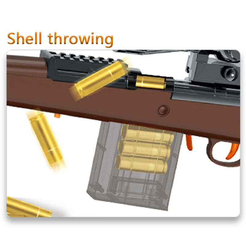 QS Factory Plastic Children Shooting Game Shell Throwing Pistol Manual Blaster Safety EVA Soft Bullet 98K Sniper Rifle Toy Gun