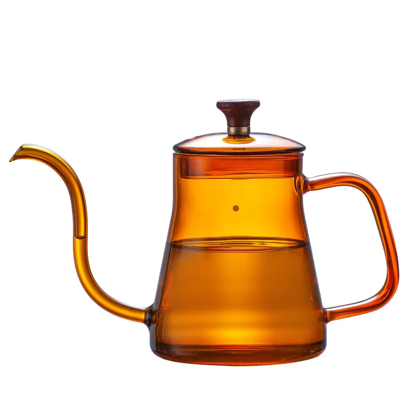 Retro Color Amber Clear Glass Coffee Server Pour Over Coffee Pot