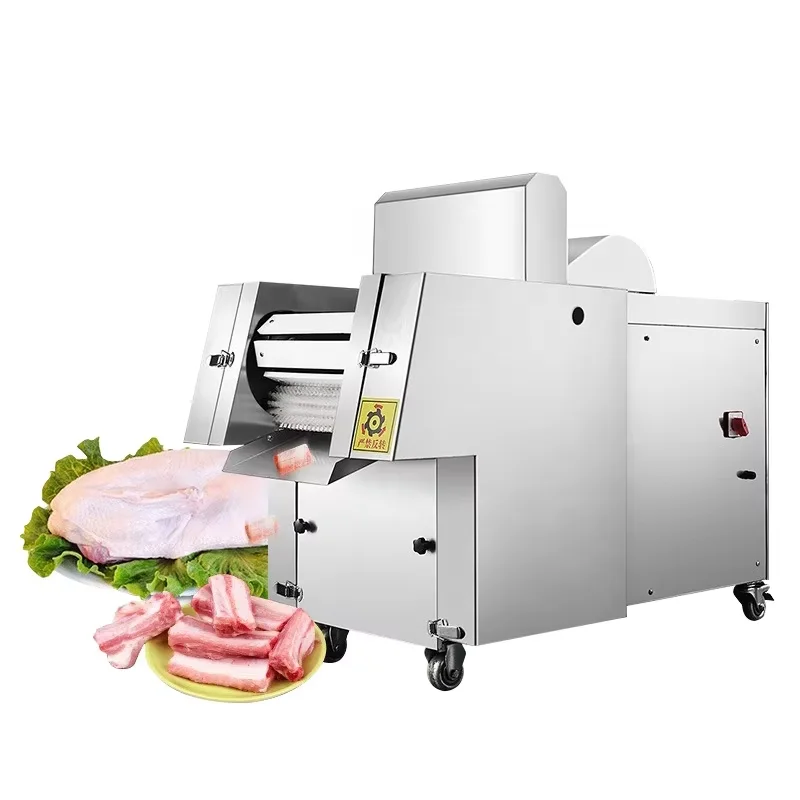 Automatic Meat Bone Cutting Machine  Cheap Stainless Steel Frozen Meat Cutting Machine Meat Cube Cutting Machine