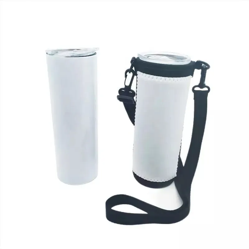 Бланковые цветные 20oz неопреновый держатель для бутылки с водой логотип принт бутылка воды длинным рукавом сумка чехол плечевым ремнем