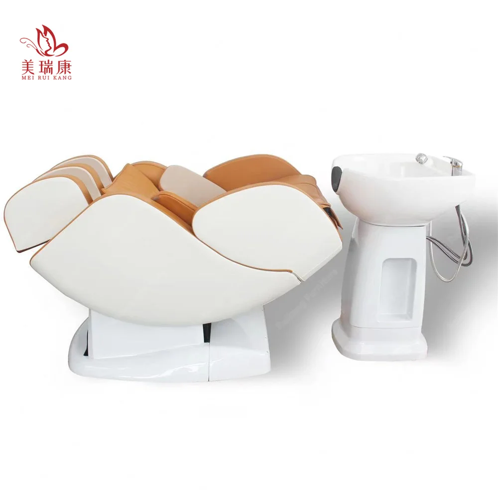 High quality 2 motor electric massage rotating shampoo bed with customizable colors for salon barber shop