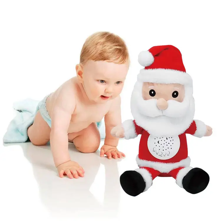 2024 Hot Sale Christmas Kids Gift Usb Charging Music Story Recording Stuffed Doll Projection Light Santa Plush Toy
