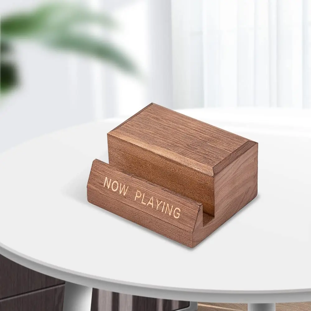 Wooden Display Stand - Tabletop Now Playing Album Cover Holder - Now Spinning Record Rack - Single CD Stand LP Display Shelf