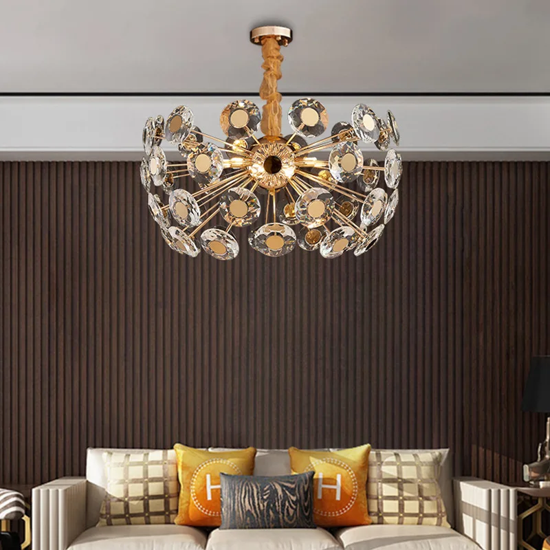 
Postmodern Designer Personality Creative Simple Light Luxury Crystal Chandelier Villa Cafe Living room Dining room Lamp 
