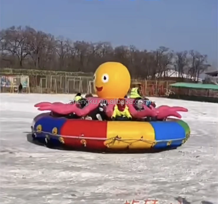 Factory direct outdoor inflatable drag snow whirling octopus game towable boat tube for sale