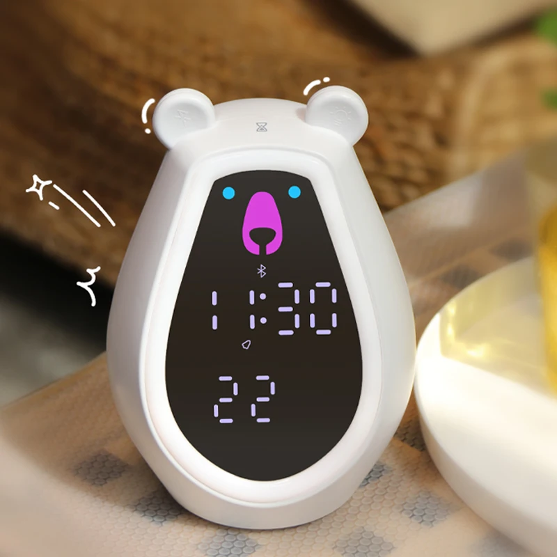 Dropshipping Products 2024 Rechargeable Modern Digital Alarm Clock with LED Night Light Touch Snooze