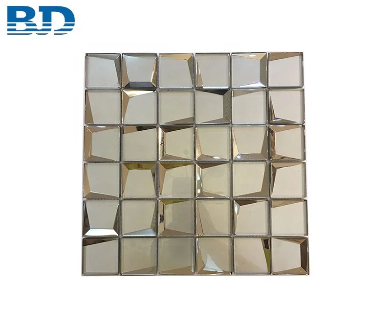 Gold Wall 3D Mirror Tiles Glass Mosaic
