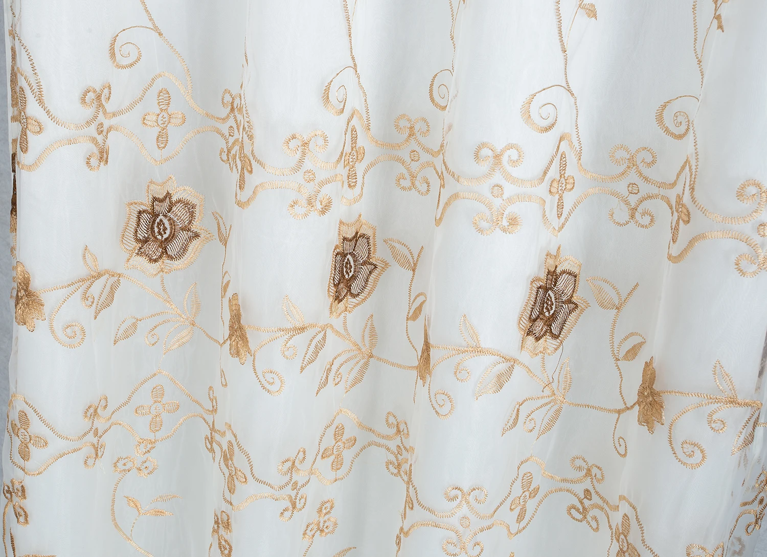 New double layer wholesale window curtain elegant sheer embroidery tulle ready made curtain for home decor