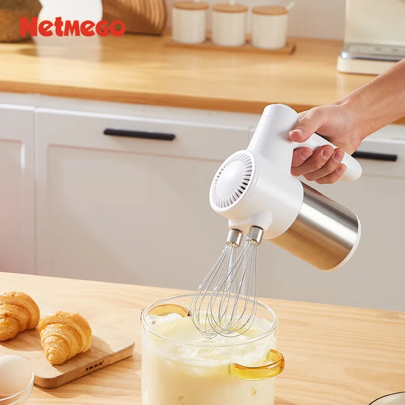 Superior Materials Food Hand Mixer Hand Blander One Button Mixer Mini Rechargeable Hand Mixer Cream Blender