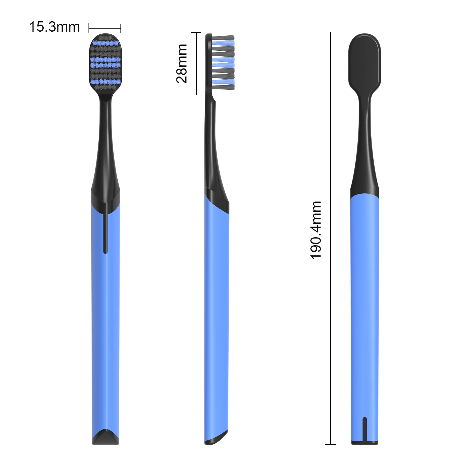 Home Use Soft Plastic Manual Adult Toothbrush With Wide Head Nylon 610 Bristles Dental Care Custom Logo Toothbrush For Adults