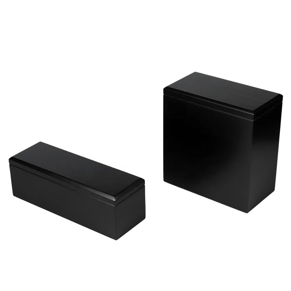 High Quality Crematorium Urn MDF Urn Black Custom Shape Wooden Adult Urn