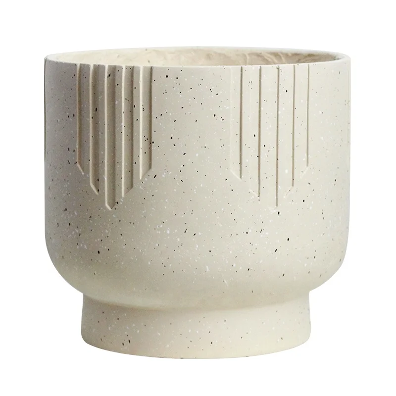 Modern design fiber clay light weight planter pot with drainage hole for home garden decor