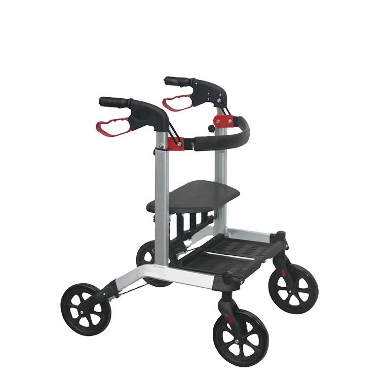 Luxury foldable aluminum lightweight outdoor wheelchair walker rollator transport chair travel forearm walker rollator