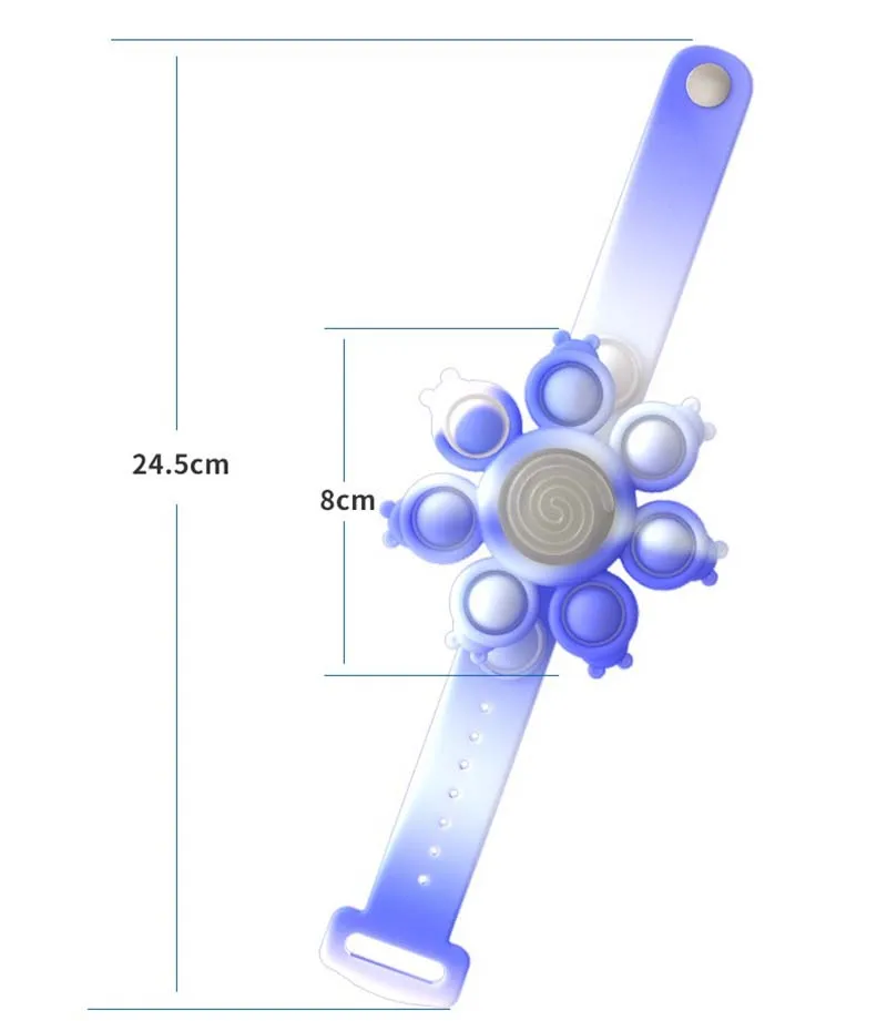 Silicone LED Bubble Pop Filp Octopus Fidget Spinner Bracelet Toy Pop Fidget Bracelet With Led Light
