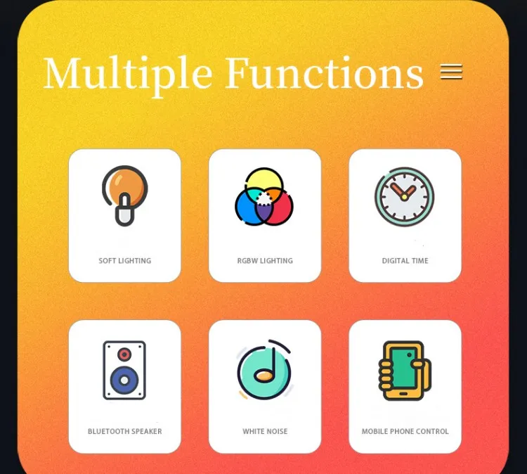 Zhihui  Intelligent Led Table Lamp Dimmable Multifunction Rgb Night Light Speaker With Clock