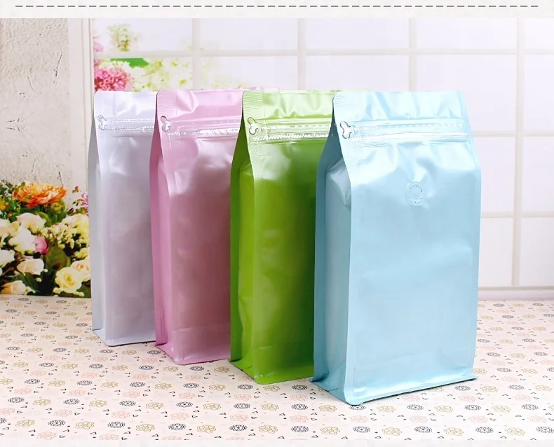Матовый термоуплотнитель Top Zip Lock нейлоновый пластиковый пакет для хранения пищевых продуктов с плоским дном кофе упаковочный клапаном