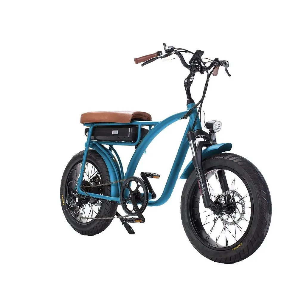 Long Seat Full Suspension Retro Ebike 1000w Fat Tire Electric Bike 20 * 4.0inch Fat Tire Electric Mountain Bike for Adults
