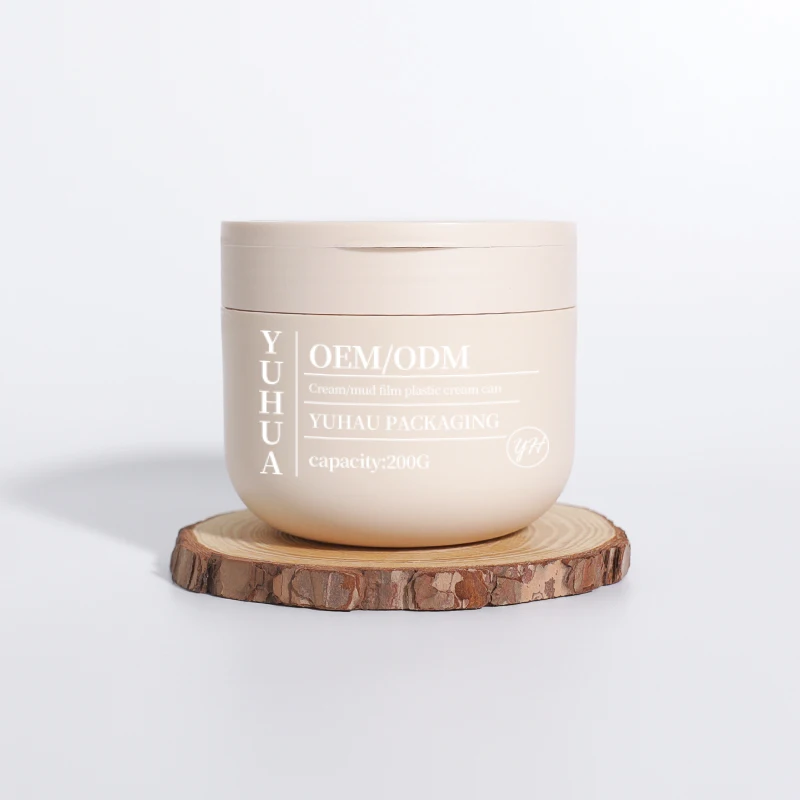 Biodegradable Plastic Body Butter Jar 300ml Plastic PP Double Wall Body Scrub Container Cosmetic Jar with Lid