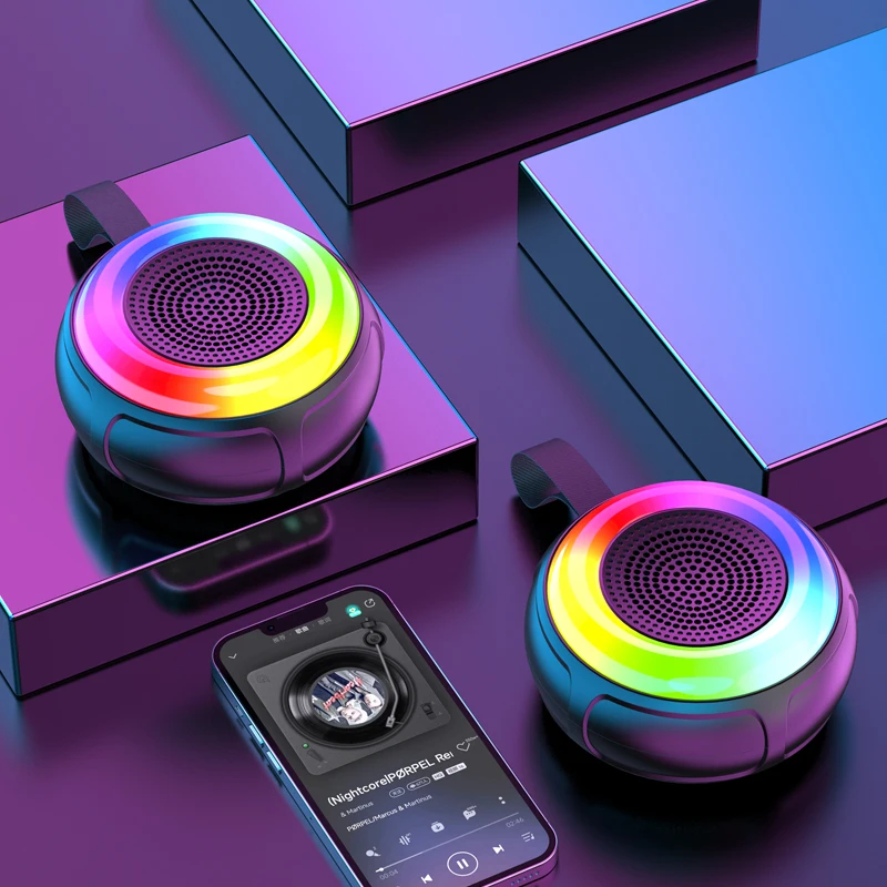 KAKUSIGA Good Selling Portable Multiple Playback Modes 1200mAh Battery Capacity Colorful Lights BT Speaker