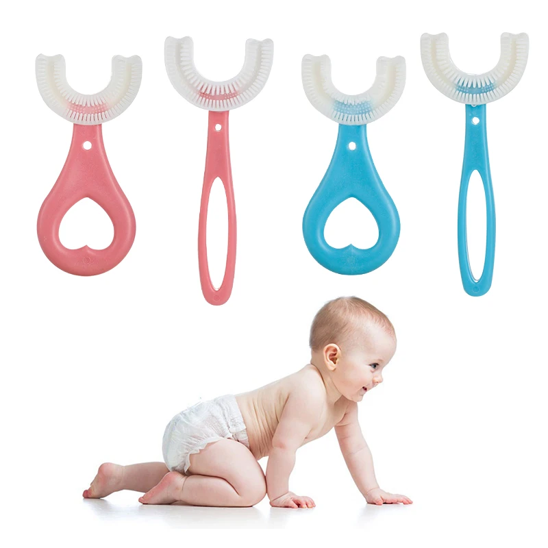 Новая детская зубная щетка u-образной формы, ручная Чистка рта, версия 2-12