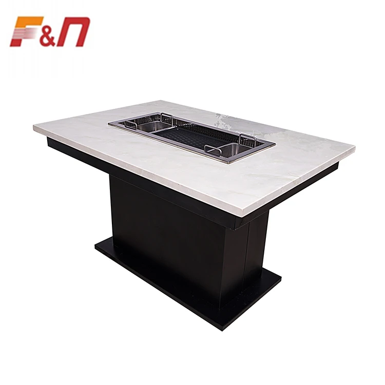 commercial multifunctional hot pot table restaurant korean bbq grill table