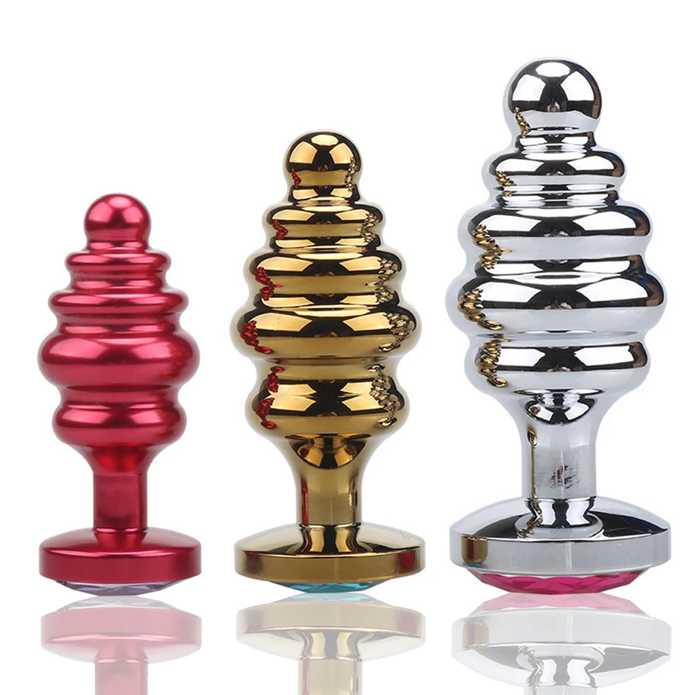 Stainless Steel Anal Plug Ribbed Metal Butt Plug Jewelry Used Sex Games Fun Sex Toys For Woman