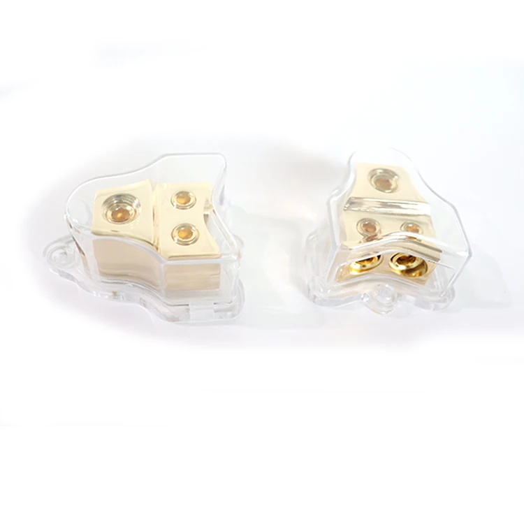 
Car Audio Power Grounding Fuse 1 in 2 Out Auto Audio Fuse Holder Pure Copper Conductor Power Distribution Module 
