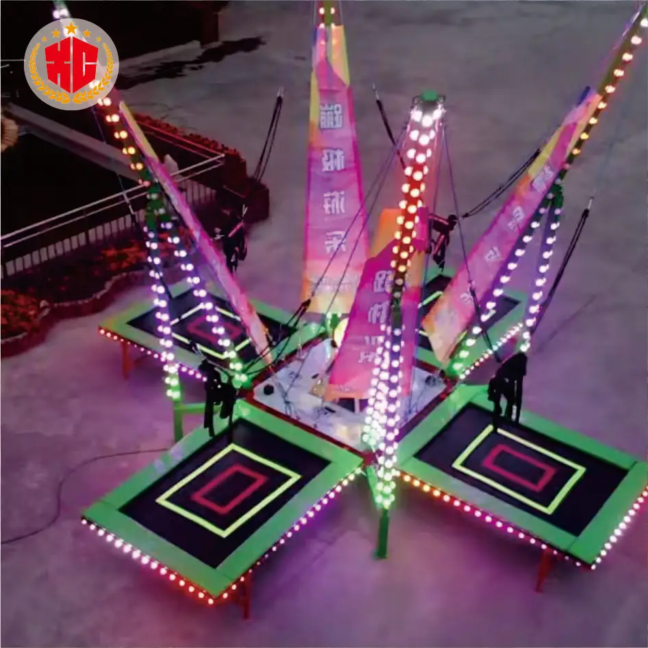 Indoor Bungee Jumping Trampoline Kids Amusement Equipment for Adventure Sports Parks and Carnival Shopping Malls