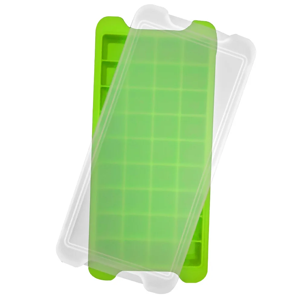 36 Cavities Cocktail Whiskey Chocolate Stackable Easy Release Silicone Ice Cube Tray Molds With Covers