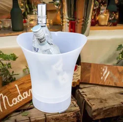 transparent colorful led gradient light glowing 4l 5l acrylic clear beer champagne plastic led ice bucket