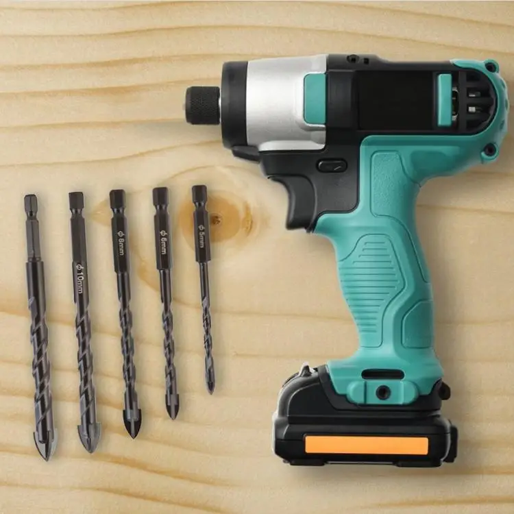 
Triangle shank extra long masonry drill bits kit TILE BRICK CONCRETE GLASS carbide tip ceramic drill bits set 