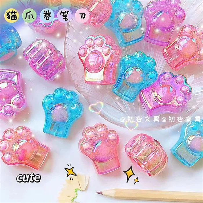 Китайский завод хорошее качество канцелярские принадлежности для студентов готовые к отправке большой размер креативная точилка карандашей в форме кошачьей лапы школы