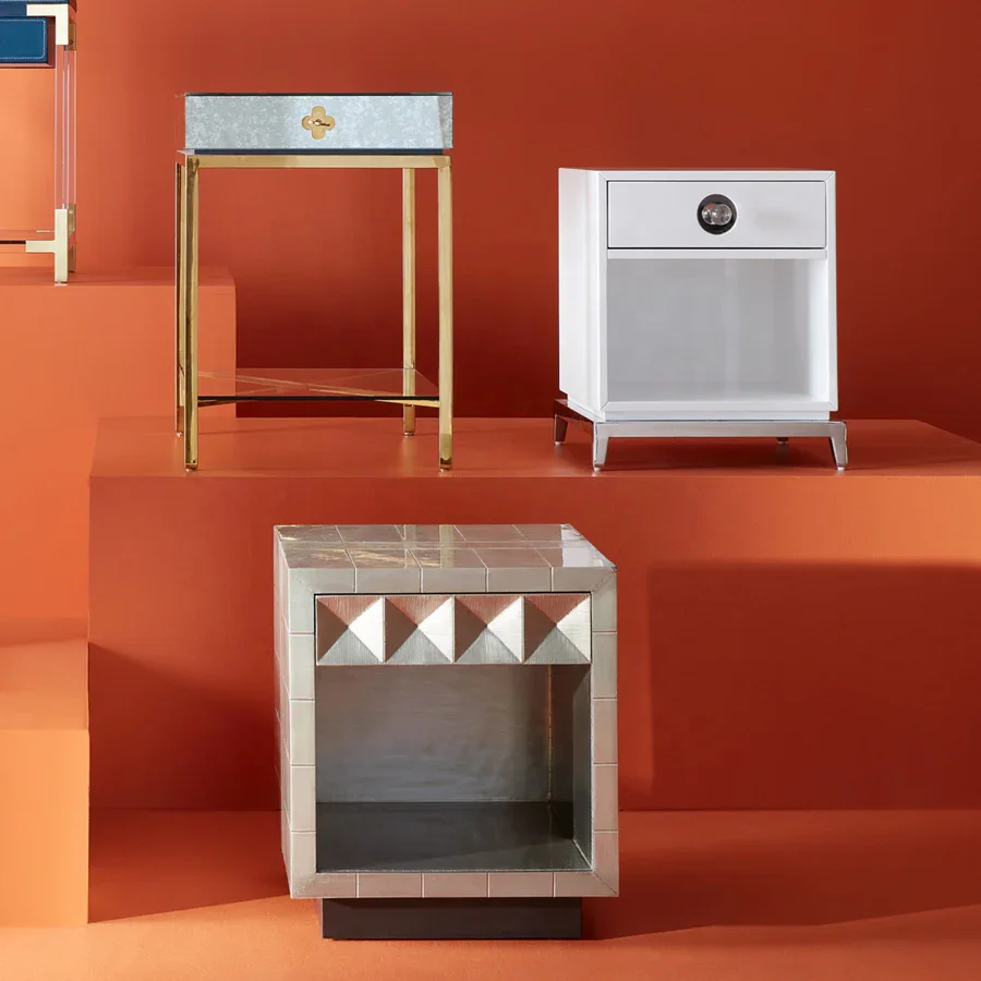 Jonathan adler антикварная зеркальная тумбочка с выдвижным ящиком золотая металлическая основа стеклянные тумбочки современные боковые Шкафы для