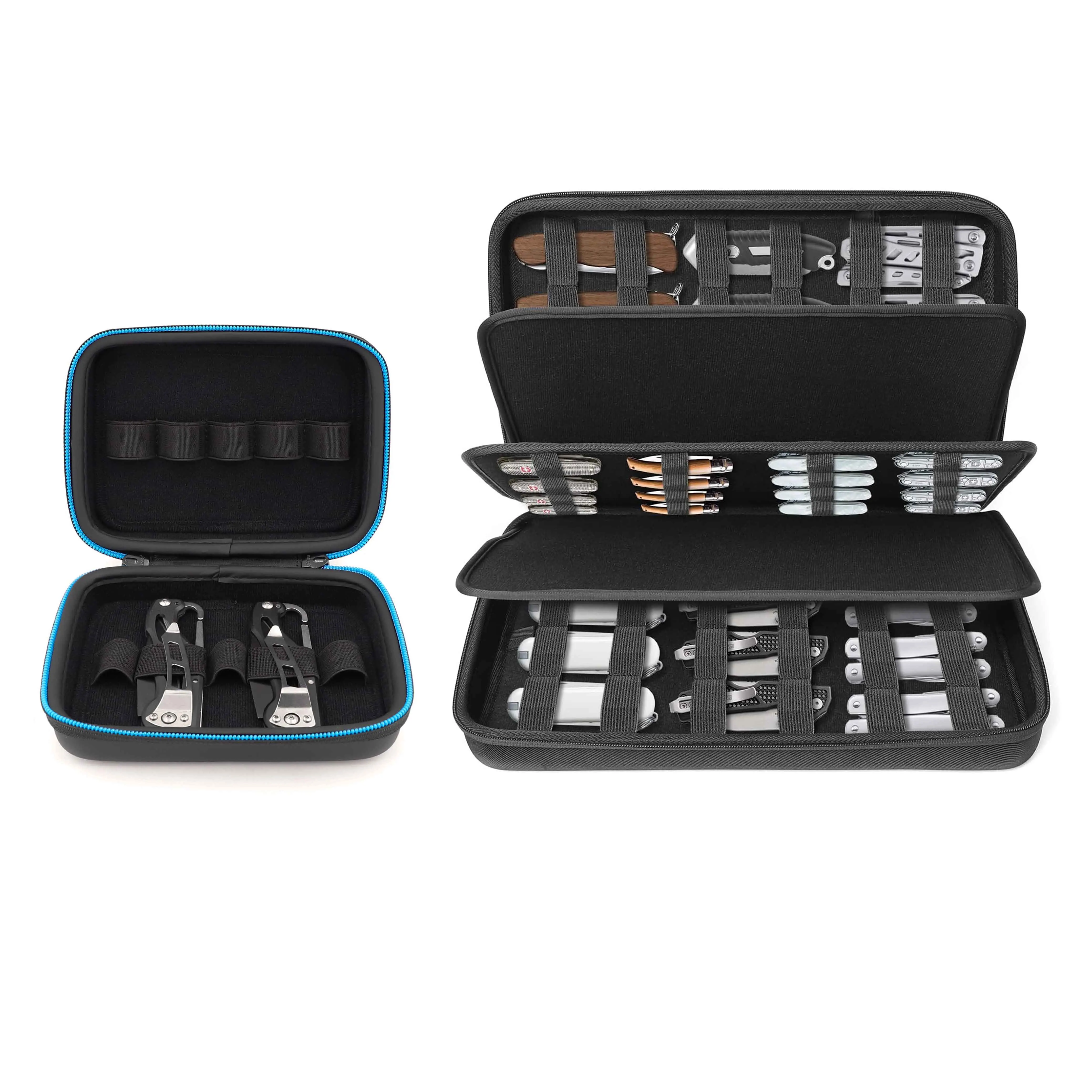 Factory Knife Display EVA Case for 65+ Pocket Knives, Folding Knife Organizer Storage Box Carrying Bag