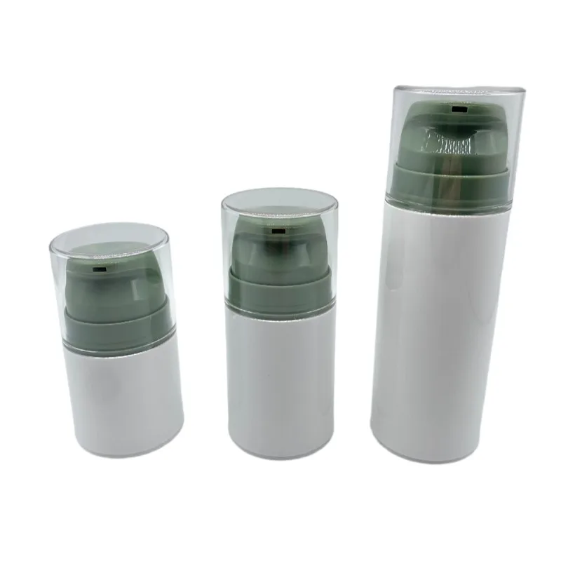 30ml 50ml pp vacuum press pump bottle/100ml white airless pump with transparent cap