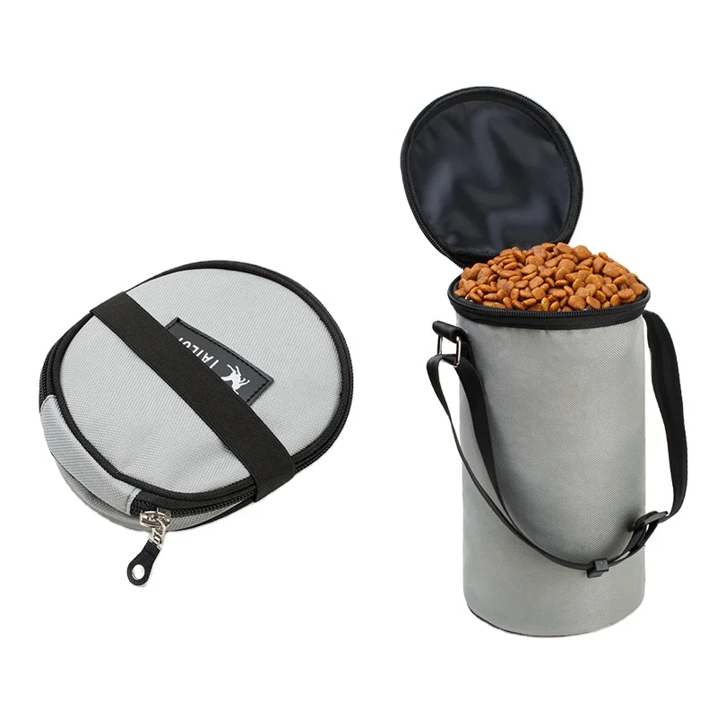 Portable Travel Bag Wholesale Dog Storage Bowl Dog Food Container
