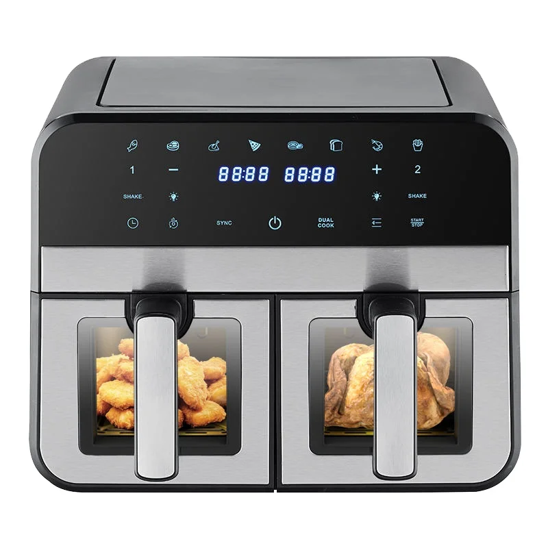 Hot Sale New Kitchen Appliance Double Basket Air Fryer 9 Liter Double Two Dual Zone 2 Basket Steam Air Fryer